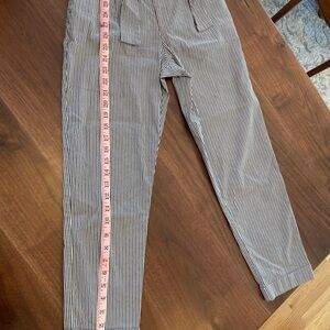 Waverly Grey Black & White Striped Paperbag Waist Pants